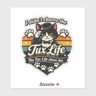 タックスライフに選ばれたんだ Funny Cat シール