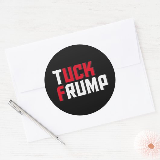 タックフランプおもしろいアンチドナルドトランプワードプレイ ラウンドシール (封筒)