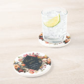 タックユー結婚ズヴィンテージオレンジフローラデザイン コースター (側面)