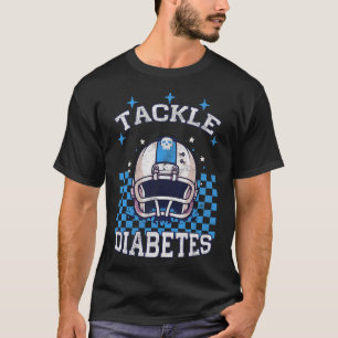 タックルサッカーT1D糖尿病認識度ブルータイプ1 Tシャツ
