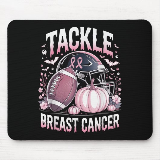 タックル乳がん フットボール 乳がん啓発 マウスパッド (正面)