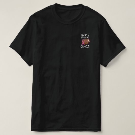 タックル・キャンサー 乳がん啓発リボン Tシャツ (デザイン正面)