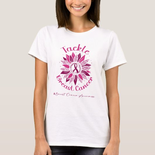 タックル ピンクリボン 乳がん啓発 Tシャツ (正面)
