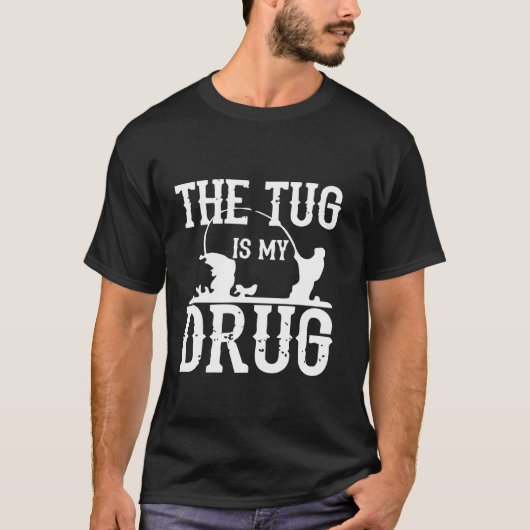 タッグは私の薬のおもしろい魚釣り Tシャツ (正面)