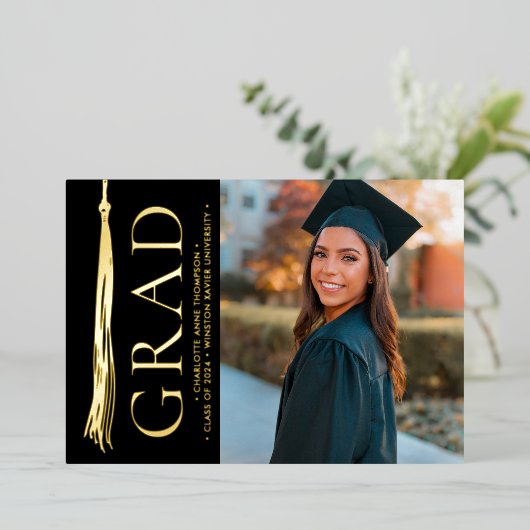 タッセエレガントルグラッド写真モダン 箔シーズンカード (立ち正面)