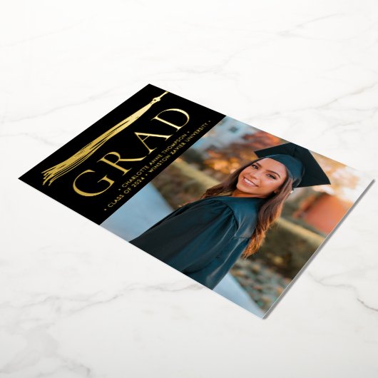 タッセエレガントルグラッド写真モダン 箔シーズンカード (回転した状態)