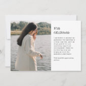 タッセエレガントル写真卒業発表 招待状 (裏面)