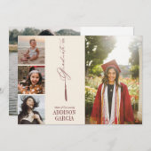 タッセエレガントル写真卒業発表 招待状 (正面/裏面)