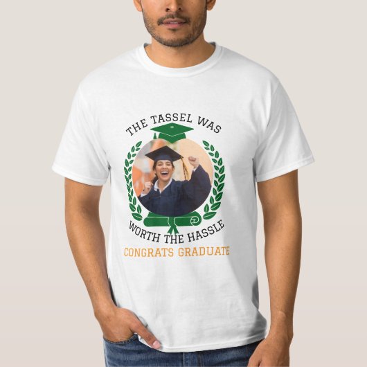 タッセパーソナライズされたルは厄介な写真の価値があった Tシャツ (正面)