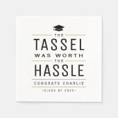 タッセモダンルは面倒な卒業式の価値があった スタンダードカクテルナプキン (正面)