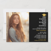 タッセルの価値はハッスル – 写真 – グラードパーティー 招待状 (正面)