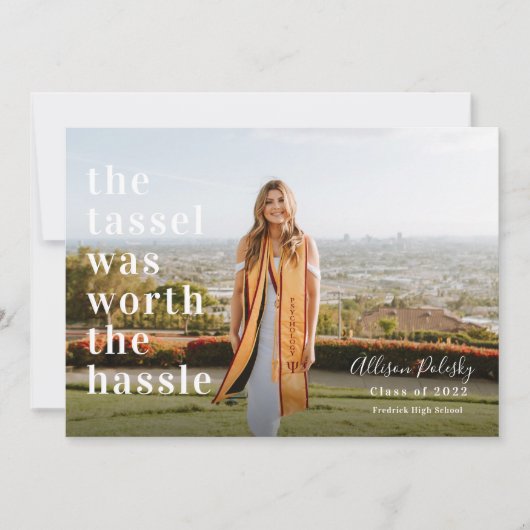 タッセルはハッスルの卒業写真2022に値する 案内状 (正面)