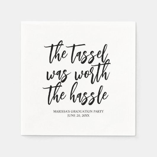 タッセルはハッスル卒業の価値があった スタンダードカクテルナプキン (正面)