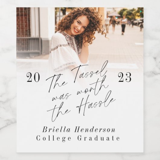 タッセルはハッスル卒業の価値があった ワインラベル (シングルラベル)