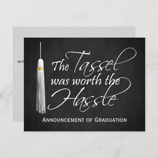 タッセルはハッスル大学の卒業の価値があった 招待状 (正面/裏面)