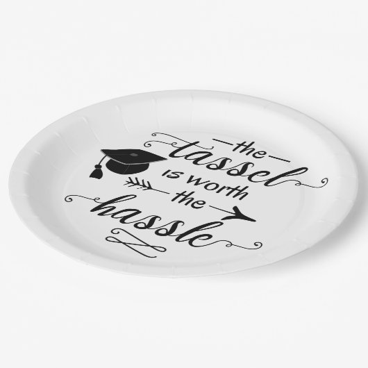 タッセルは卒業の価値がある ペーパープレート (アングル)