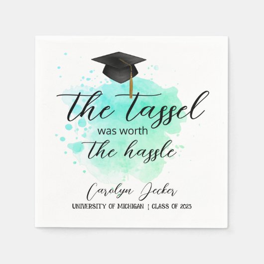 タッセルは厄介な卒業の価値があった スタンダードカクテルナプキン (正面)