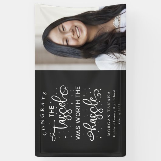 タッセルは厄介な卒業写真の価値があった 横断幕 (縦)