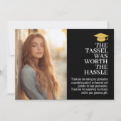 タッセルは面倒な仕事の価値があった – 写真 サンキューカード (正面)