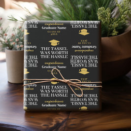 タッセルは面倒な価値があった – モダン卒業 ラッピングペーパー