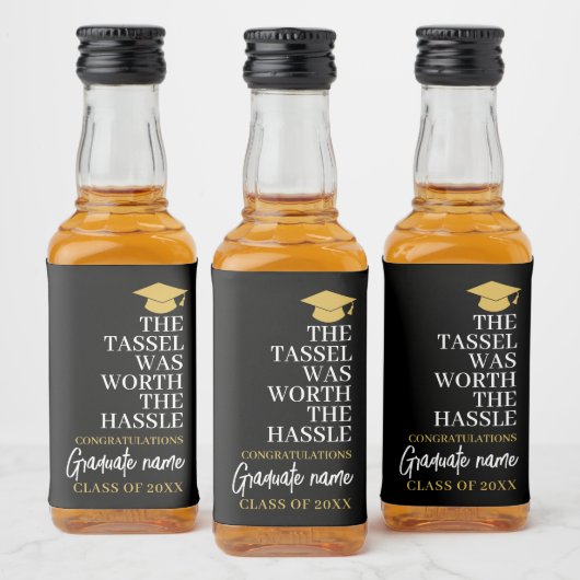 タッセルは面倒な価値があった – モダン卒業 リキュールボトルラベル (ボトル)