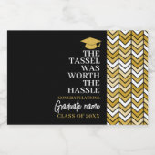 タッセルは面倒な価値があった – モダン卒業 リキュールボトルラベル (シングルラベル)