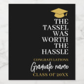 タッセルは面倒な価値があった – モダン卒業 ワインラベル (シングルラベル)