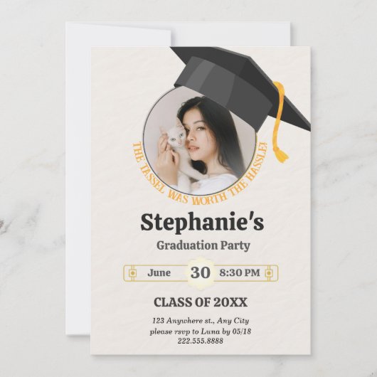 タッセルは面倒な写真コラージュの価値があった 招待状 (正面)