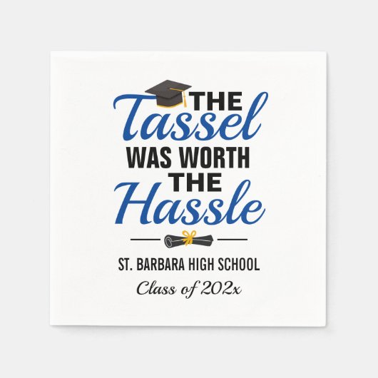 タッセルは面倒な卒業の価値があった スタンダードカクテルナプキン (正面)