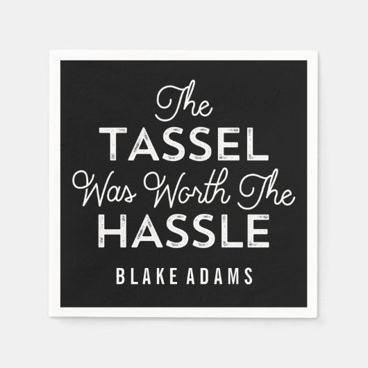 タッセルは面倒な卒業の価値があった スタンダードカクテルナプキン (正面)
