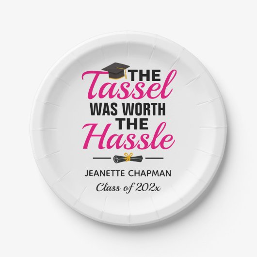 タッセルは面倒な卒業の価値があった ペーパープレート (正面)