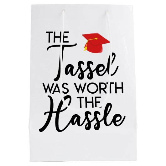 タッセルは面倒な卒業パーティーの価値があった ミディアムペーパーバッグ (裏面)