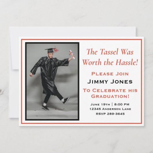 タッセルは面倒な卒業パーティーの価値があった 招待状 (正面)
