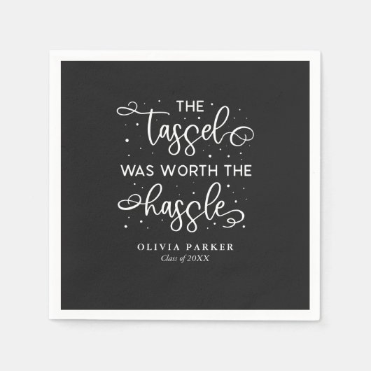 タッセルは面倒な卒業式のパーティーの価値があった スタンダードカクテルナプキン (正面)