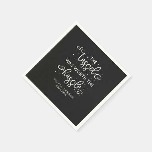 タッセルは面倒な卒業式のパーティーの価値があった スタンダードカクテルナプキン (角)