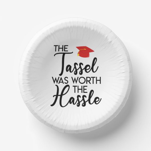 タッセルは面倒な赤の卒業生の価値があった ペーパーボウル (正面)