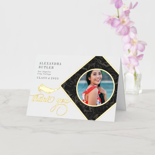 タッセルクラス2023年卒業スクリプトありがとう 箔グリーティングカード (蘭)