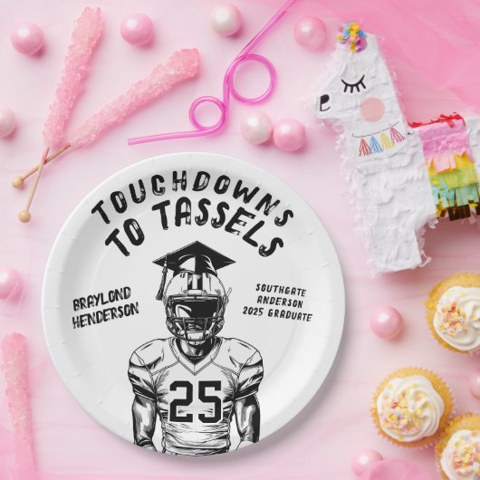 タッセルスサッカーグラードへのタッチダウンズパーティー ペーパープレート (パーティー)