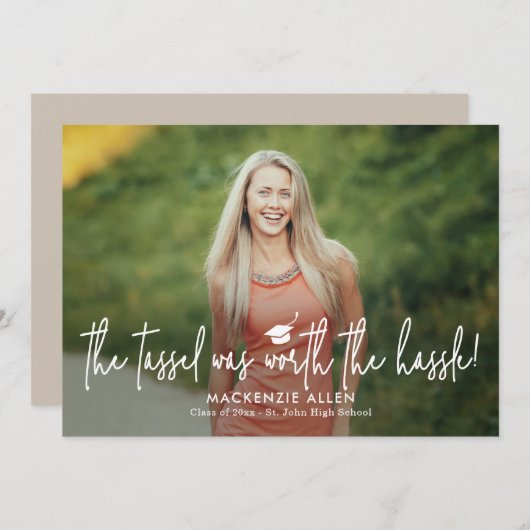 タッセルハッスル卒業発表招待状 招待状 (正面/裏面)