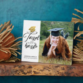 タッセルパーソナライズされた卒業写真プラーク フォトプラーク (側面)