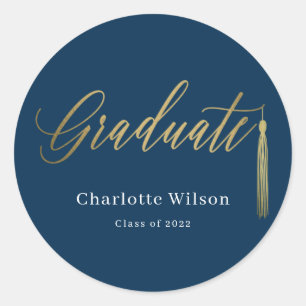 タッセルプライド卒業ステッカーまたは封筒用シール ラウンドシール