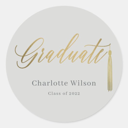 タッセルプライド卒業ステッカーまたは封筒用シール ラウンドシール (正面)