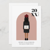 タッセルモダンアーチは卒業パーティーの価値があった 招待状 (正面/裏面)