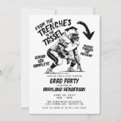 タッセルリネンサッカーグラードへのトレンチパーティー 招待状 (正面)