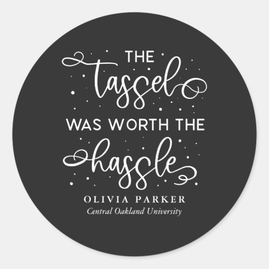 タッセルワザハッスル引用文卒業 ラウンドシール (正面)