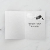 タッセル付きの空の黒い卒業キャップ カード (内部)