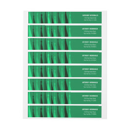 タッセル付きラッピングアドレスラベル 緑 ラップアラウンドラベル