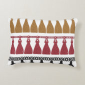 タッセル・ガーランド・セット。孤立したタッセ縁どル縞 アクセントクッション (裏面)