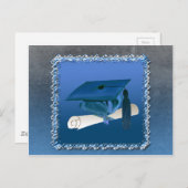 タッセル&ディプロマ付きキャップ、卒業 案内ポストカード (正面/裏面)