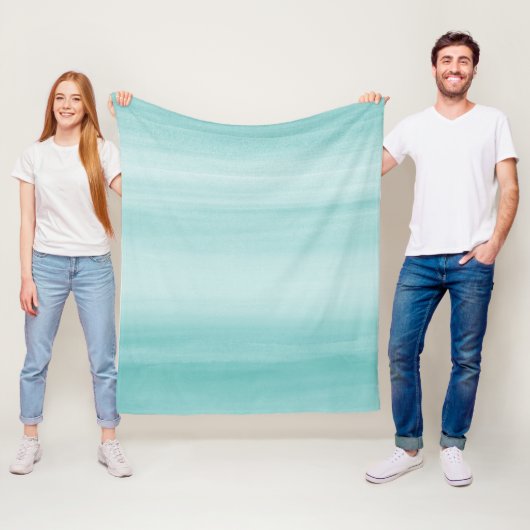 タッチアクアブルーウォーターカラー抽象芸術#2 フリースブランケット (インサイチュ)